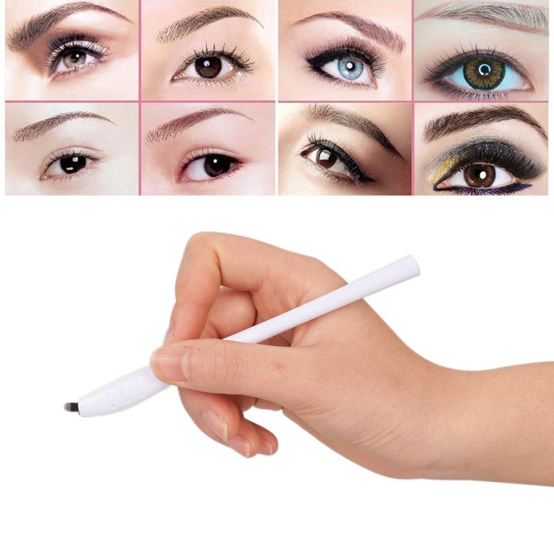 Eyebrow Tattoo Pen 10pcs Individually Packed Disposable - Anti-slip Ergonomic Handle Fixed Needles Eyebrow Tattoo for Microblading Eyeliner Lip Liner Tattooing - Image 4