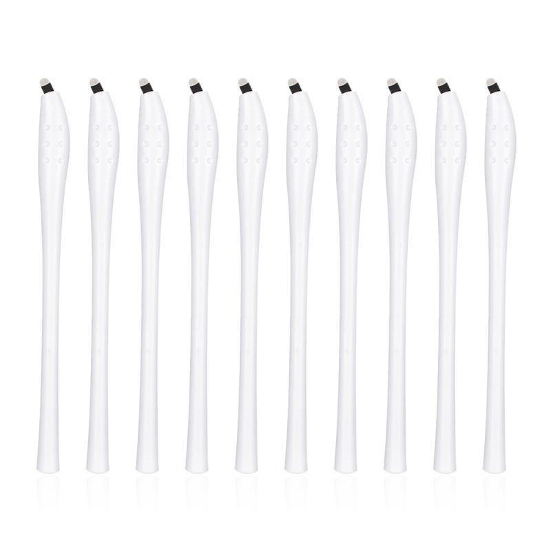 Eyebrow Tattoo Pen 10pcs Individually Packed Disposable - Anti-slip Ergonomic Handle Fixed Needles Eyebrow Tattoo for Microblading Eyeliner Lip Liner Tattooing - Image 1