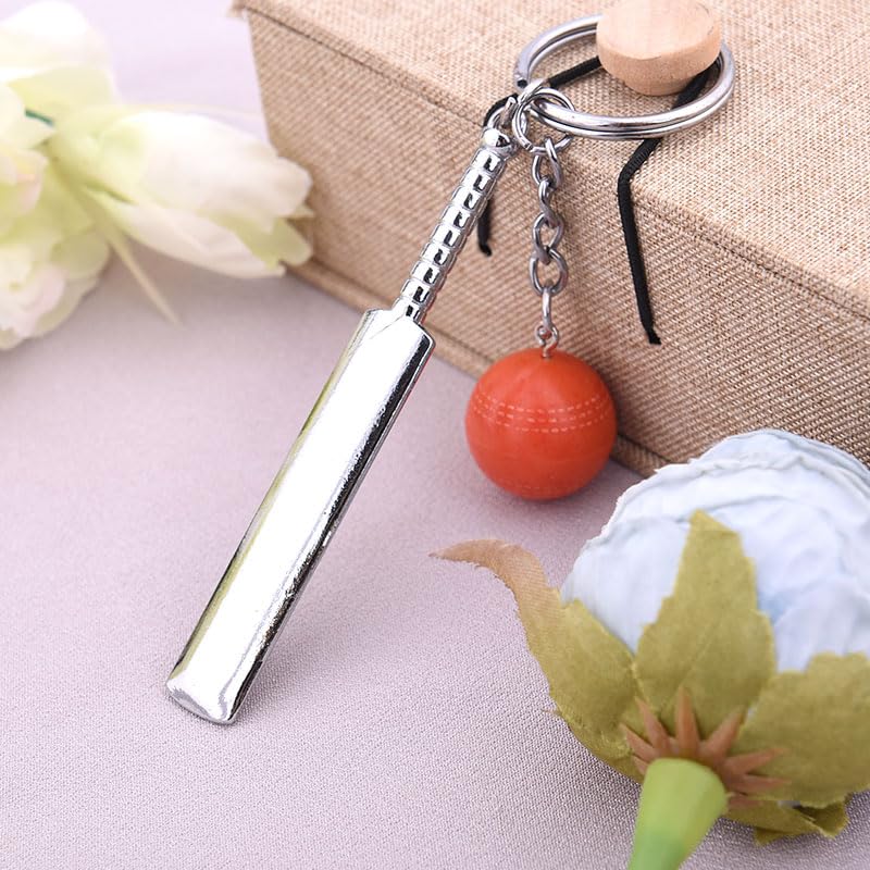 Borhmty Red 3D Cricket Keychain for Boys Girls Cricketer Coach Leader Sports Gifts Keychains for Cricket Fans Lovers Christmas Birthday Gifts for Men Women Cricket Bat and Ball Keychains Keyrings - Image 3
