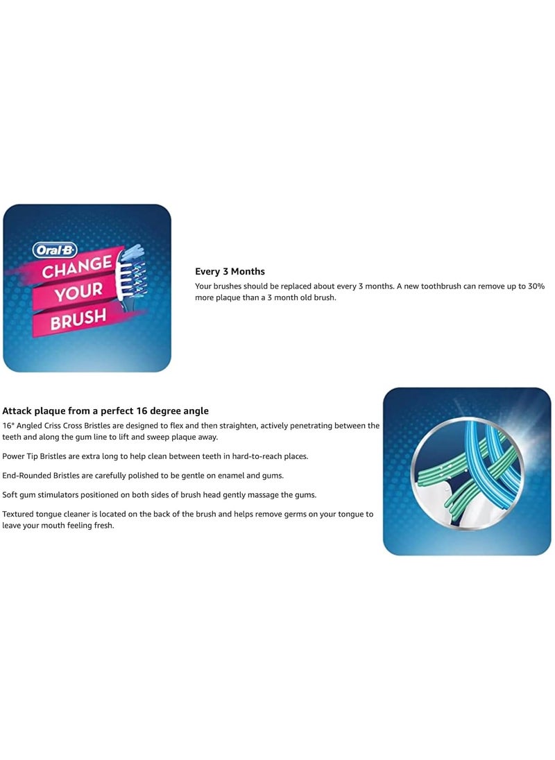 Oral-B Oral-B Pro-Expert All-In-One, Medium Manual Toothbrush, Pack of 2 - Multi-Colored  - Image 4