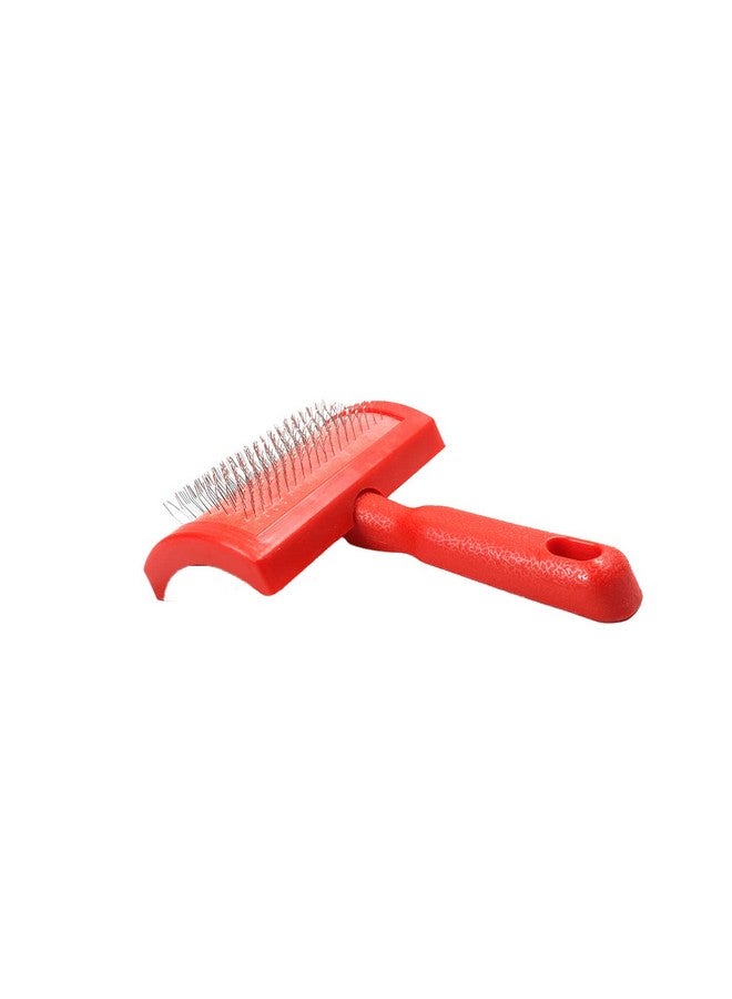 Emily Pets Sheepskin Rug Brush And Cleaner Pet Slicker Brush Fine Wire Rugs Brush To Remove Any Hidden Dirt Cats & Dogs Carding Brush (Red Large) - Image 4