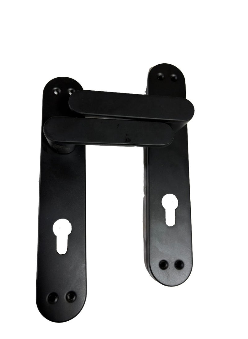Matt Black Door Handle Set for Room/Office – Modern Interior Door Hardware, Reversible Fit