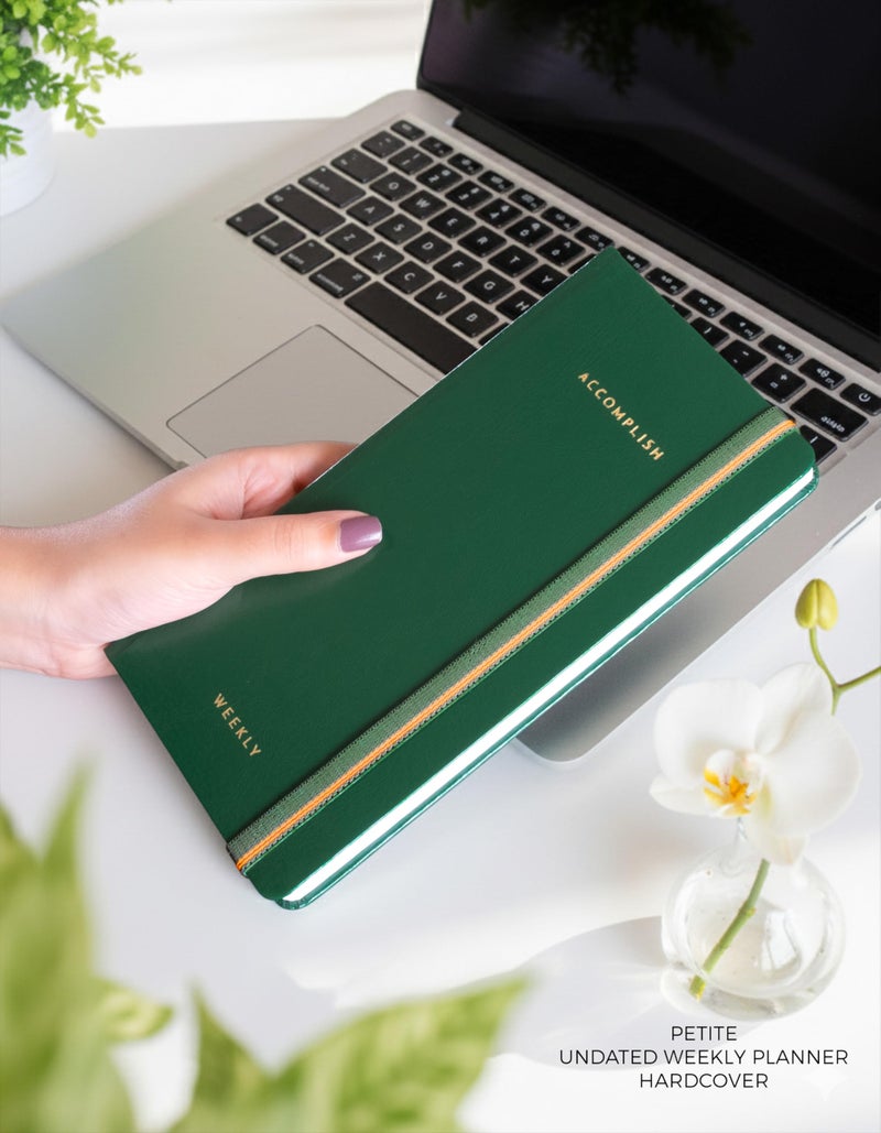 NEORAH—2026 UNDATED ACCOMPLISH Petite Planner|Yearly view|12 Undated Months|54 Weekly Layouts + 54 Notes|12 Habit & Budget trackers|Gratitude|Passion|Password log|Few blank pages|Hardcover(DARK GREEN) - Image 2
