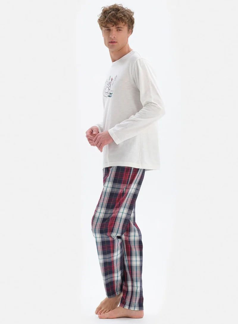 dagi Bear Print Checked Pyjama Set