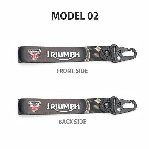 ERODIAN Polyester Lanyard Triumph Keychain | 25Mm Racing Tag Keychain Sling Snap Hook Holder| Wrist Band Key Ring Compatible For All Bikes, Cars - Black Color (Pack Of 2) - Image 4