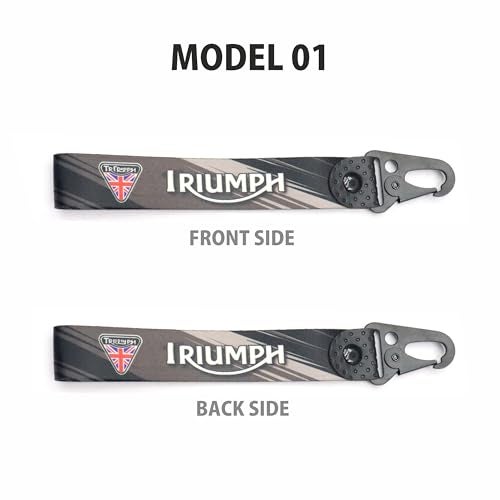 ERODIAN Polyester Lanyard Triumph Keychain | 25Mm Racing Tag Keychain Sling Snap Hook Holder| Wrist Band Key Ring Compatible For All Bikes, Cars - Black Color (Pack Of 2) - Image 3
