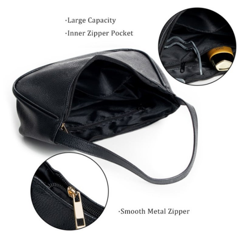 Women's Hobo Shoulder Bag PU Mini Purse with Zipper - Image 5