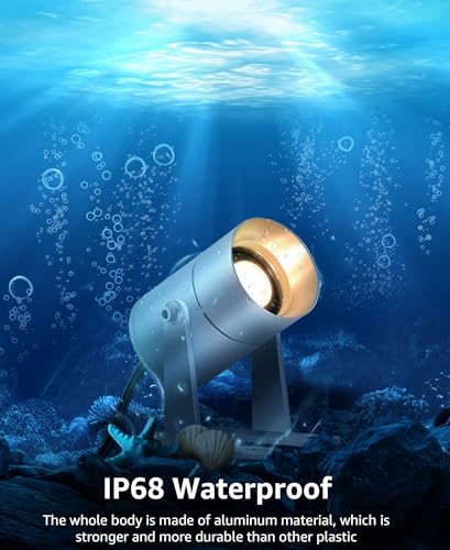 SUNVIE Pond Lights LED Underwater Submersible 12-24V AC/DC Fountain Lights Submersible Outdoor LED 3W Underwater Pond Light for Outdoor Ponds Fountains, IP68 Waterproof Warm White Fountain Ponds Light - Image 3