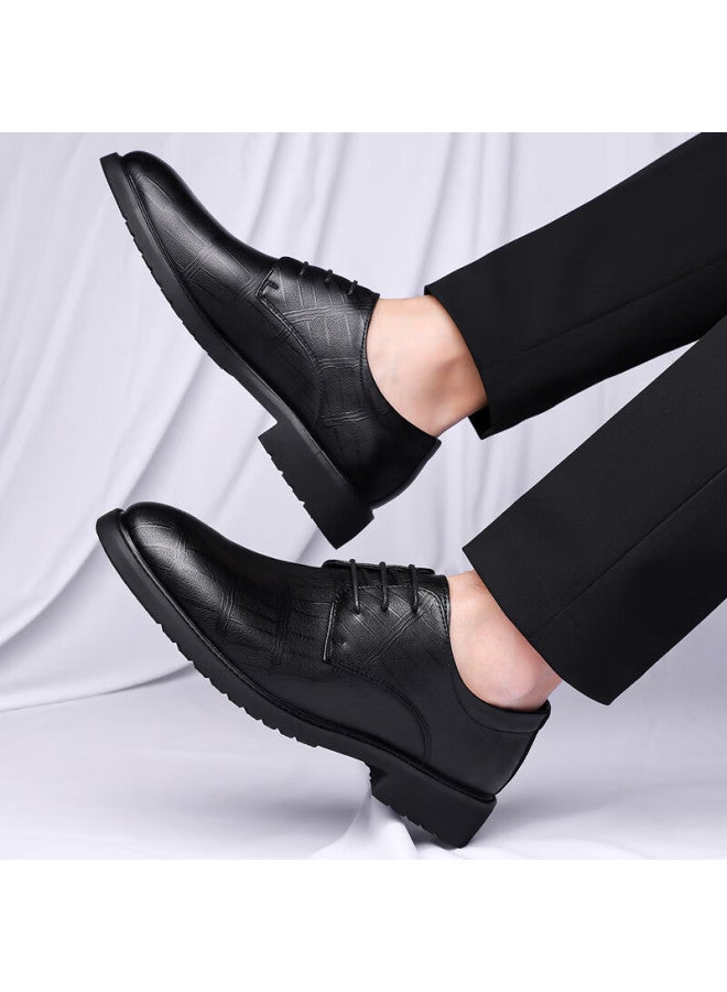 Poitulas Bartoli Men's Lace-up Business Casual Shoes Comfortable All-match Formal Shoes Trendy Wedding Shoes Men 6888 Black Size 41 - Image 2