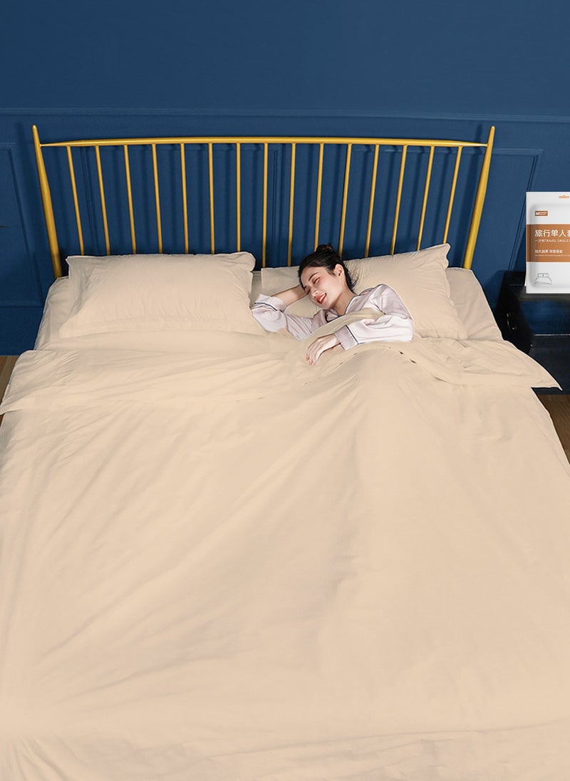 Sharpdo 3 PCS Disposable Bed Sheets Travel Sheets for Hotel, Disposable Sheets for Bed Travel Bedding Cover Portable Sheet with 1 Quilt Cover, 1 Sheet and 1 Pillowcase for Travel Business Trip Spa Hotel  - Image 1