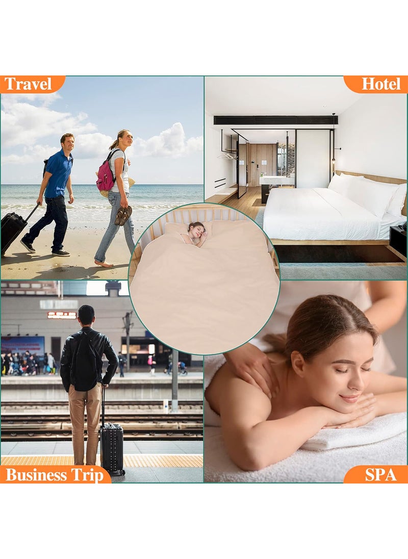 Sharpdo 3 PCS Disposable Bed Sheets Travel Sheets for Hotel, Disposable Sheets for Bed Travel Bedding Cover Portable Sheet with 1 Quilt Cover, 1 Sheet and 1 Pillowcase for Travel Business Trip Spa Hotel  - Image 5