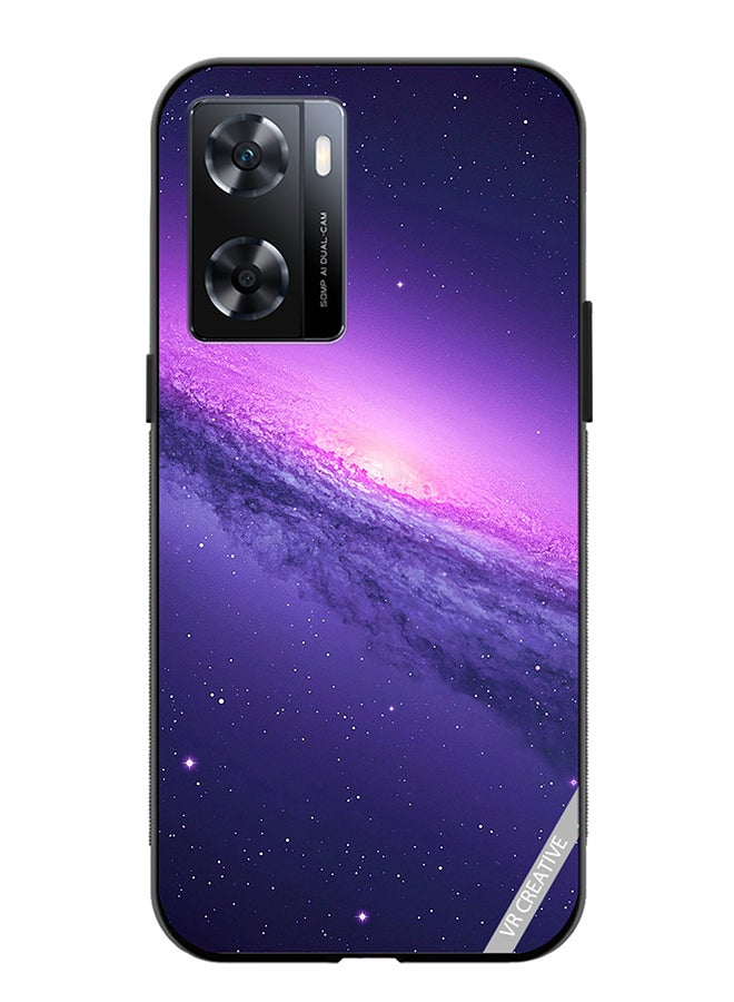 VR CREATIVE Protective Case Cover For Oppo A57/A77s Abstract Crossed Lines Galaxy Seamless Design Multicolour - Image 1
