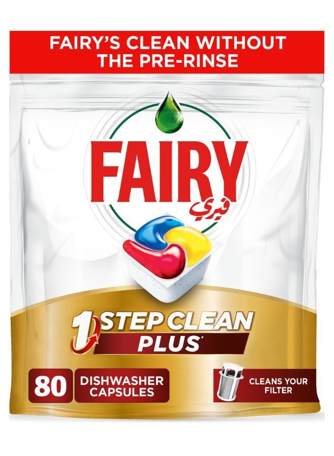 Fairy Step Clean Plus Automatic Dishwasher Tablets Lemon Scent 80 Tablets - Image 1