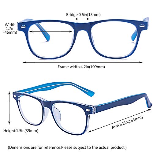Outray Kids Teens Computer Blue Light Blocking Glasses for Boys and Gilrs Anti Eyestrain 2185c2 Blue - Image 4