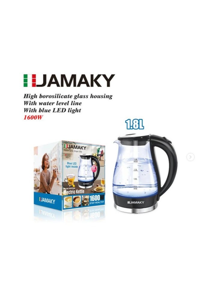 JAMAKY Italy Jamaky glass electric kettle1.8 liter capacity1600 watts 