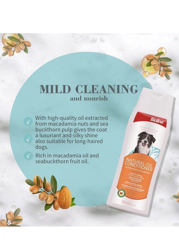 Bioline Natural Oil Conditioner for Dogs Coat Shine And Smoothness 2X250ml - Image 2