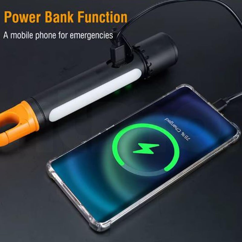 Ritmo مصباح عمل قابل لإعادة الشحن تحت غطاء المحرك مع خطافات مصباح يدوي قابل للتكبير LED ضوء Torch خالي من الأسلاك يعمل بالبطارية لإصلاح السيارات والفحص وورشة العمل والطوارئ - Image 2