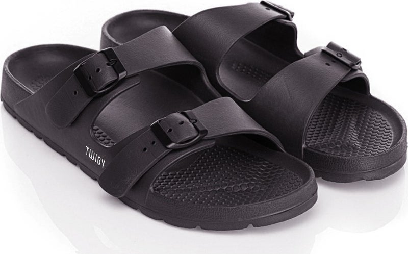 Twigy Justin Black Men's Slippers  - Image 1