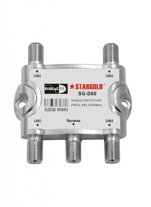 4×1 Diseqc Switch High Efficiency Satellite Switch for Multi Signal Integration with 950 to 2400MHz Frequency Range