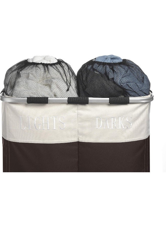 Whitmor Whitmor Easycare Double Laundry Hamper - Lights and Darks Separator - Espresso - Image 5