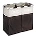 Whitmor Whitmor Easycare Double Laundry Hamper - Lights and Darks Separator - Espresso - Image 2