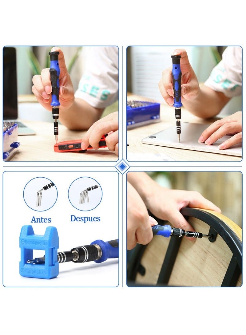Hanayo Screwdriver Set 142 In 1 Precision Screwdriver Bit with 120 Magnetic Bits Portable Screwdriver Multitool Mobile Phone PC Repair Tool Kit(Blue) - Image 3