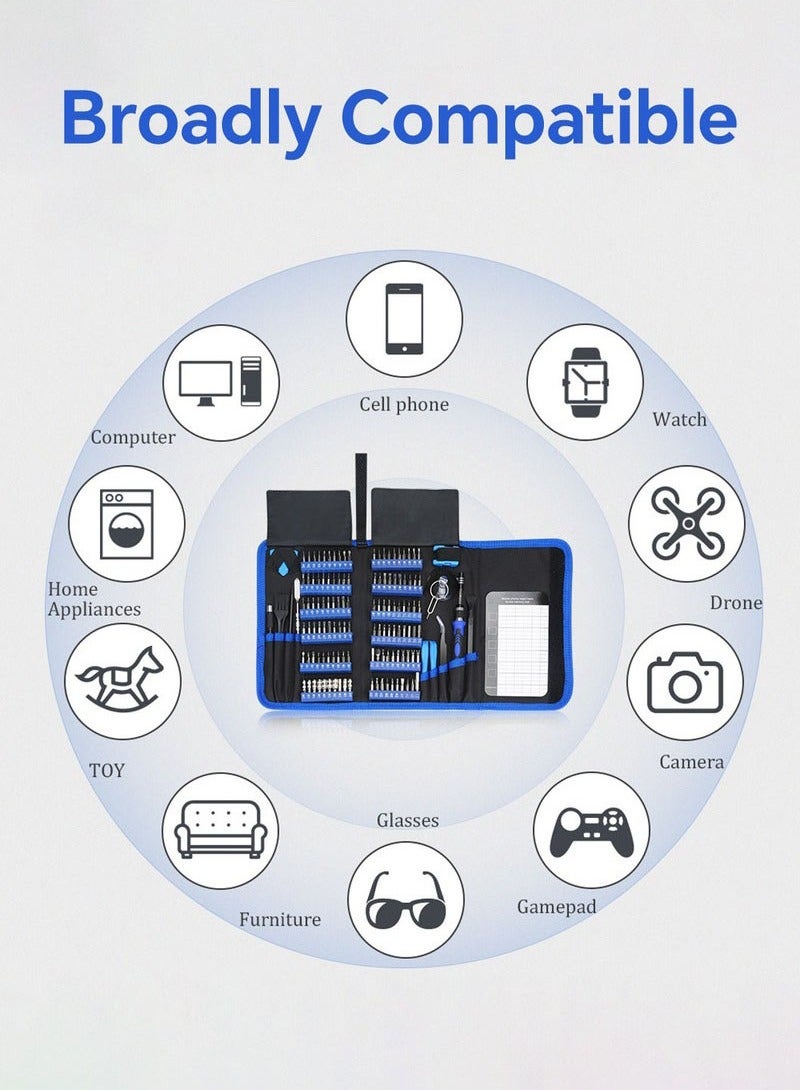 Hanayo Screwdriver Set 142 In 1 Precision Screwdriver Bit with 120 Magnetic Bits Portable Screwdriver Multitool Mobile Phone PC Repair Tool Kit(Blue) - Image 4