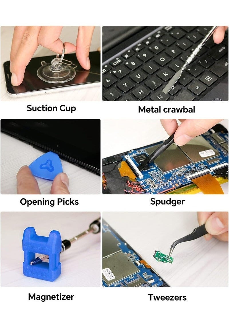 Hanayo Screwdriver Set 142 In 1 Precision Screwdriver Bit with 120 Magnetic Bits Portable Screwdriver Multitool Mobile Phone PC Repair Tool Kit(Blue) - Image 5