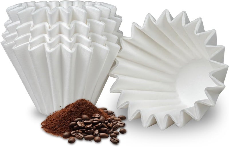 Bake Choice Kalita Wave 155 Filter, Pack of 100, Small Coffee Filters for 1-2 Cups, Disposable Basket Coffee Filter Paper, Compatible with Kalita Wave Dripper 155, Single Serving Coffee Pot, Pouring Over and Drip - Image 1