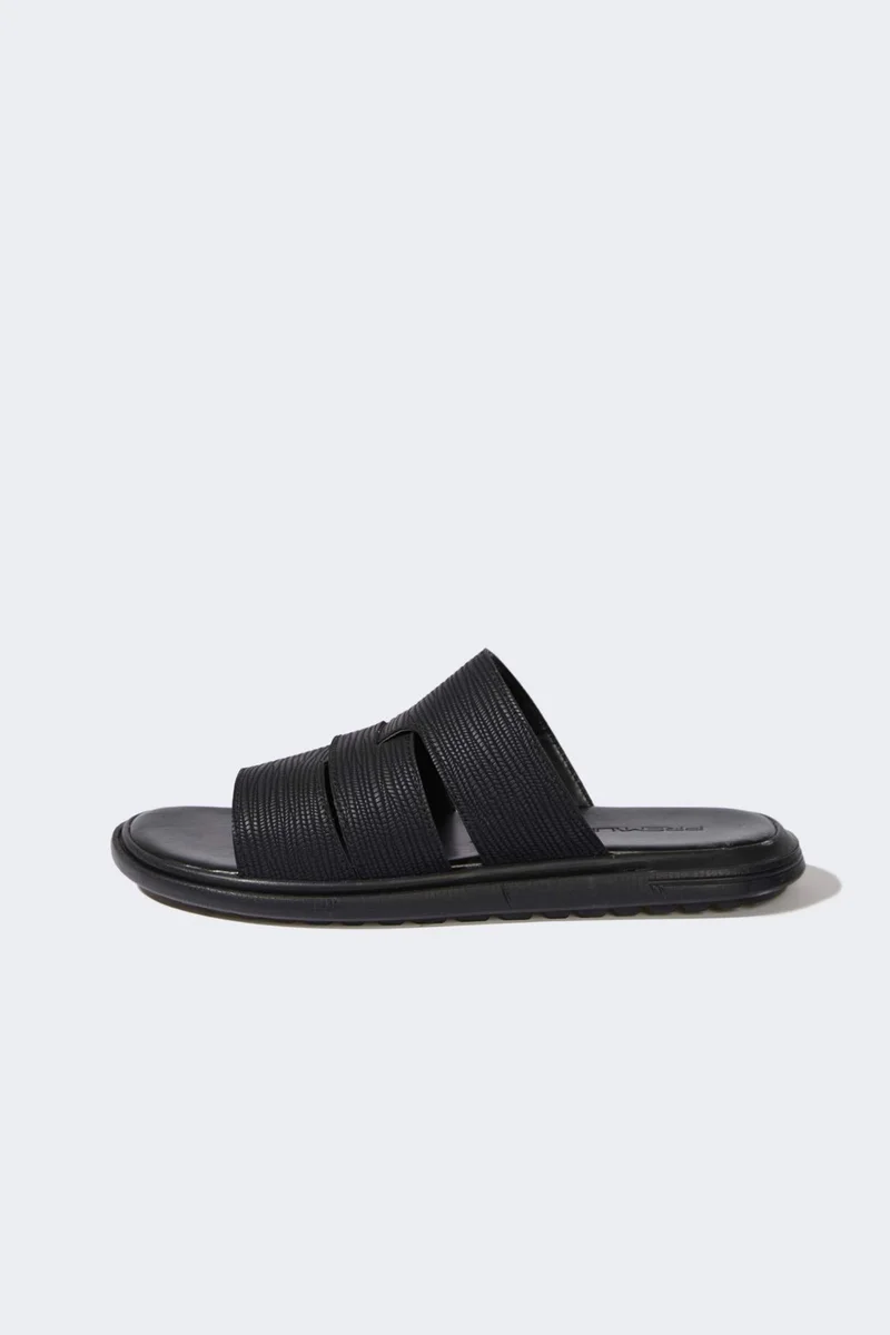 DeFacto Boy Flat Sole Double Banded Faux Leather Slippers