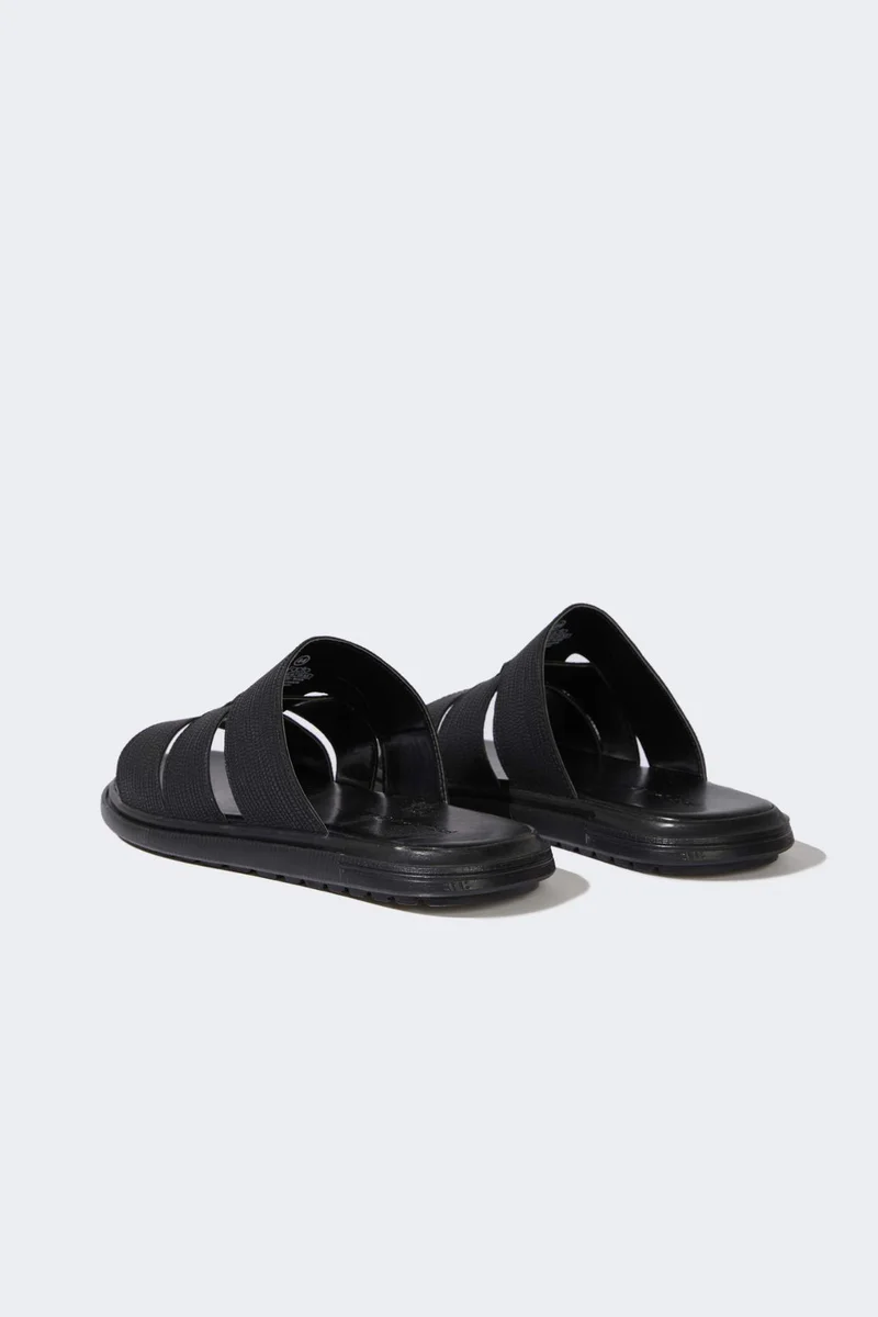 Defacto  Boy Flat Sole Double Banded Faux Leather Slippers for Men | Best Price UAE