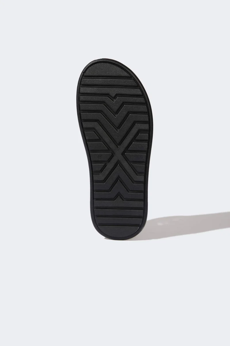 Defacto  Boy Flat Sole Double Banded Faux Leather Slippers for Men | Best Price UAE
