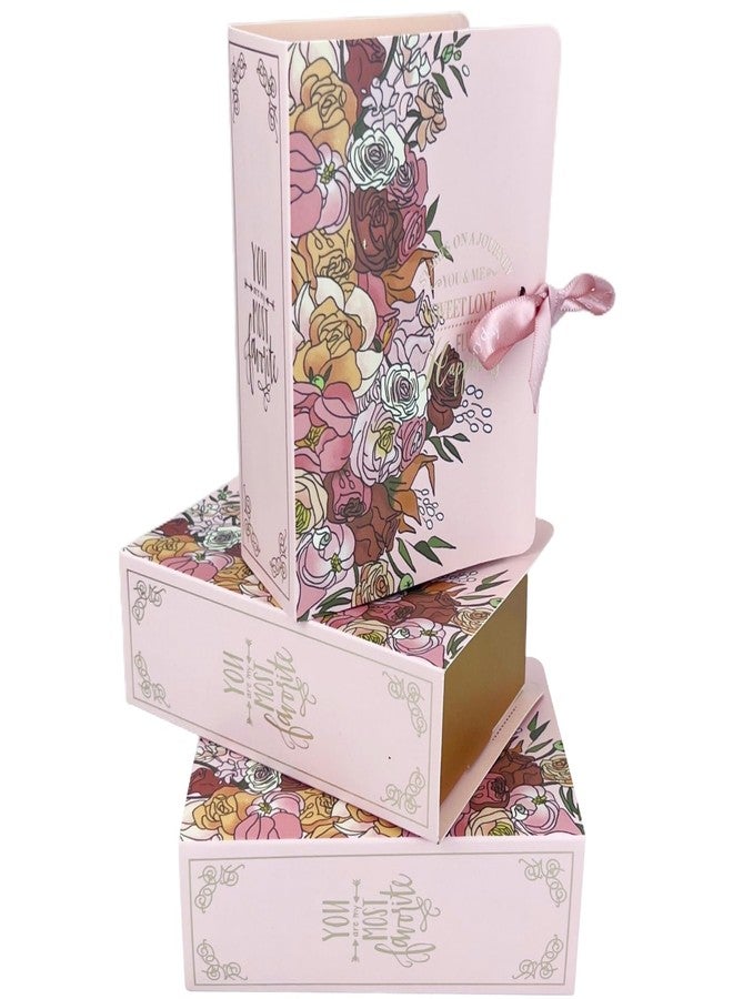 Topoloar 20 Pack Small Pink Candy Party Favor Box Bulk, Rectangular Floral Mini Candy Gift Box with Ribbon, Birthday Party Baby Shower Supplies Christmas, Birthdays, Weddings, Bridesmaid 4.72*3.14 inches - Image 1