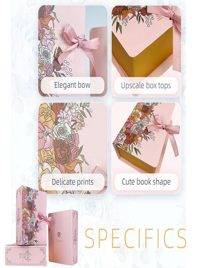 Topoloar 20 Pack Small Pink Candy Party Favor Box Bulk, Rectangular Floral Mini Candy Gift Box with Ribbon, Birthday Party Baby Shower Supplies Christmas, Birthdays, Weddings, Bridesmaid 4.72*3.14 inches - Image 5