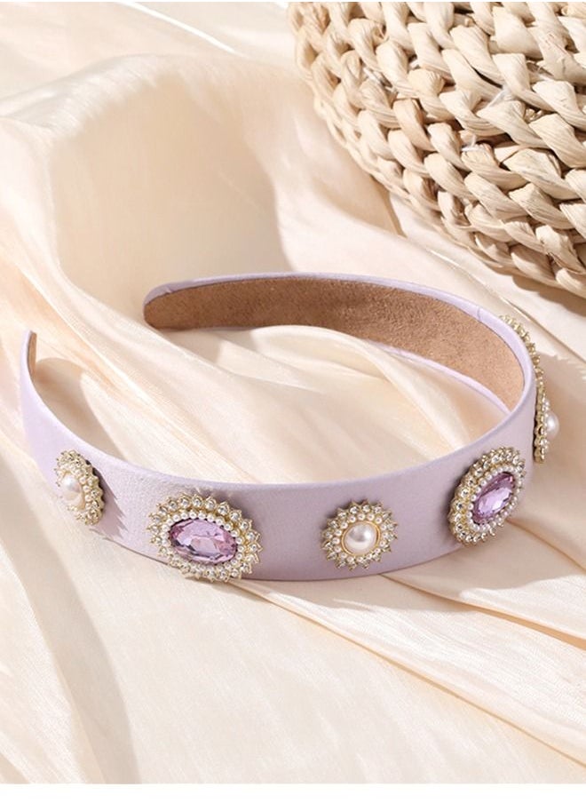 MissTiara - Fully Handmade Fashion Baroque Style Rhinestone Pearl Headband For Girls Ladies - Image 1
