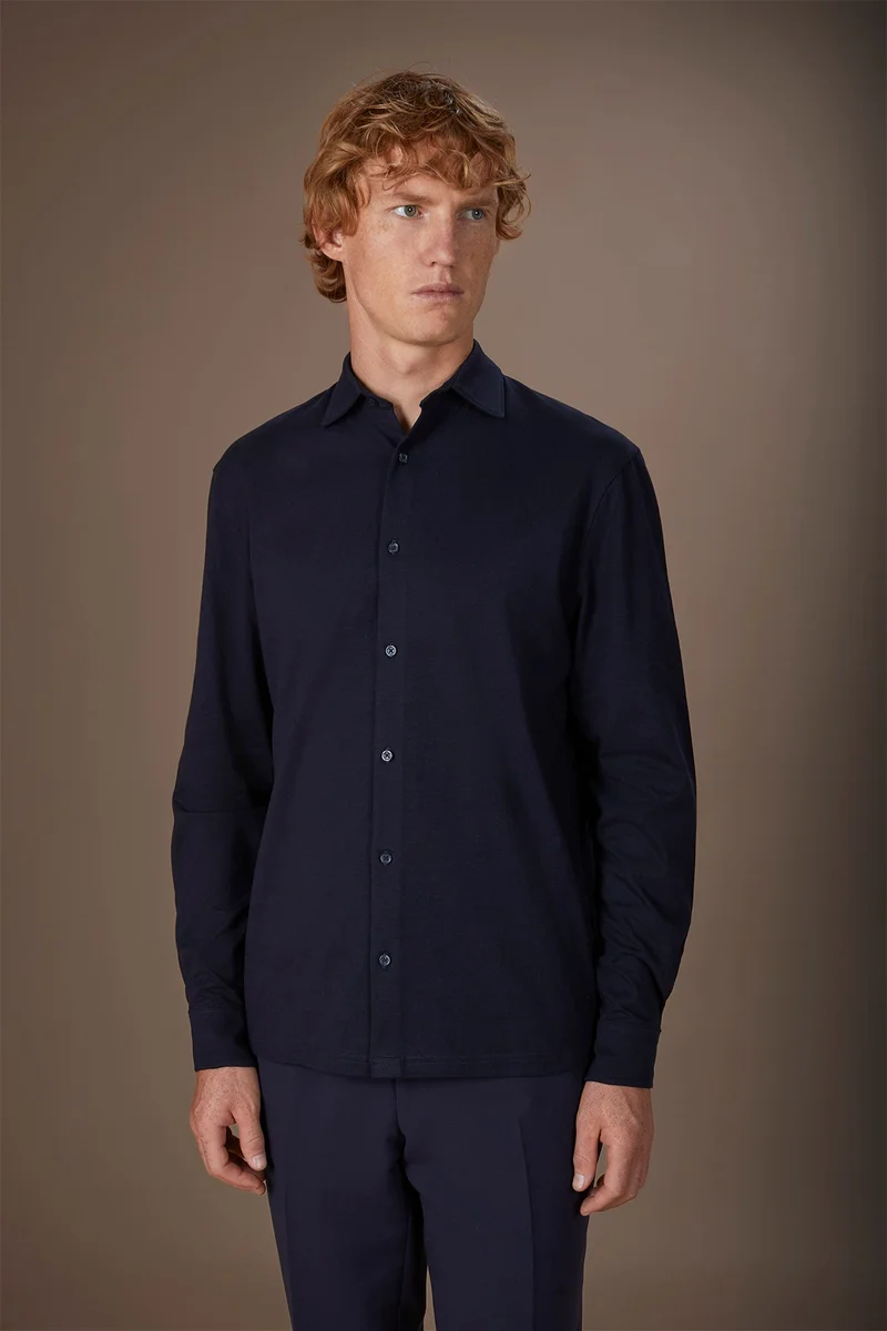 Men's 100% cotton regular fit polo shirt - DK Blue