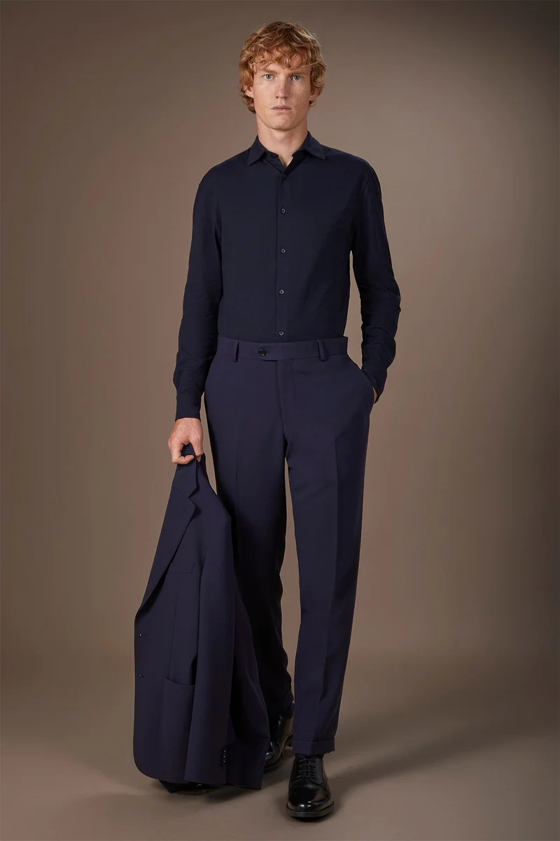 Doppelganger Blue Men's 100% cotton regular fit polo shirt - DK Blue for Men | Best Price UAE