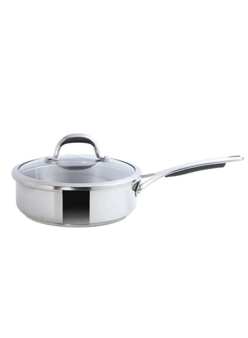 Meyer Select 24cm Stainless Steel Sauté Pan with Tempered Glass Lid – Induction Compatible, Oven & Dishwasher Safe, Metal Utensil Safe - Image 1