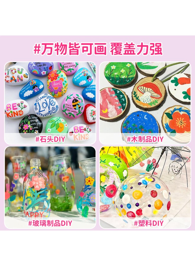 HELPS Acrylic Marker Children's Painting Triangle Bar Graffiti Pen Suit Waterproof Paper Stackable Color Student Painting Pen - Image 4