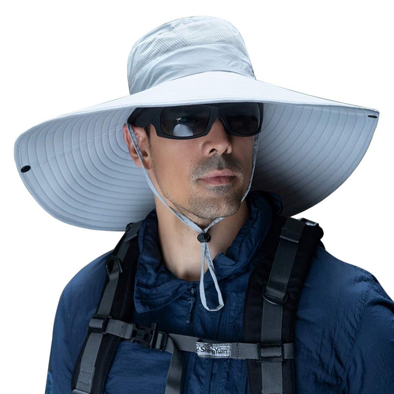 Huamulan 6" Wide Brim Sun Protection Hat Outdoor Unisex Bucket Hats for Hiking Beach Fishing Safari Garden Lawn Yard Work Kayaking B2-Beige - Image 1
