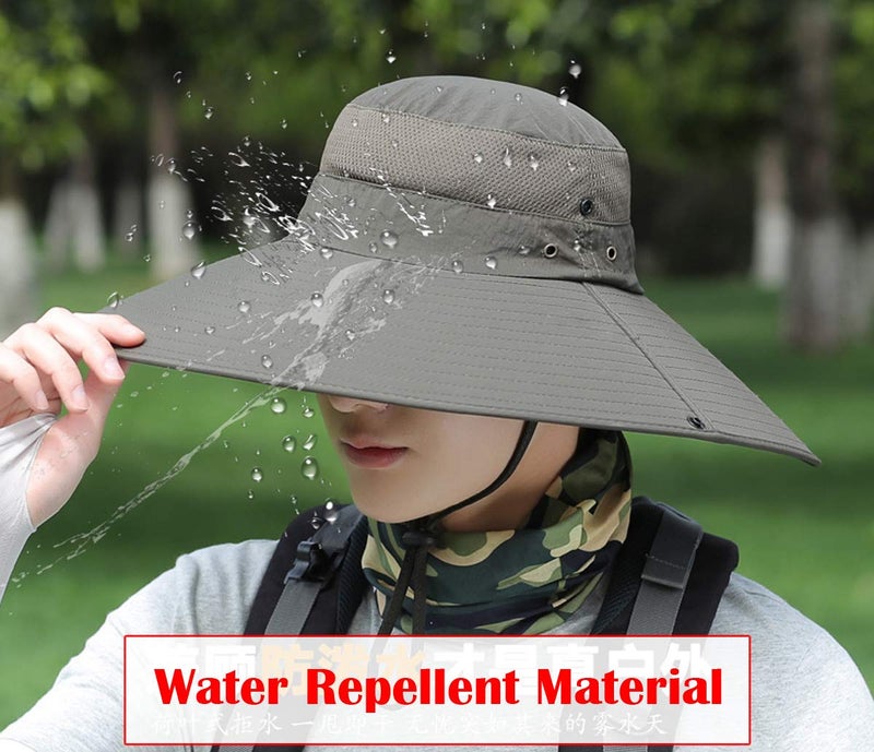 Huamulan 6" Wide Brim Sun Protection Hat Outdoor Unisex Bucket Hats for Hiking Beach Fishing Safari Garden Lawn Yard Work Kayaking B2-Beige - Image 5