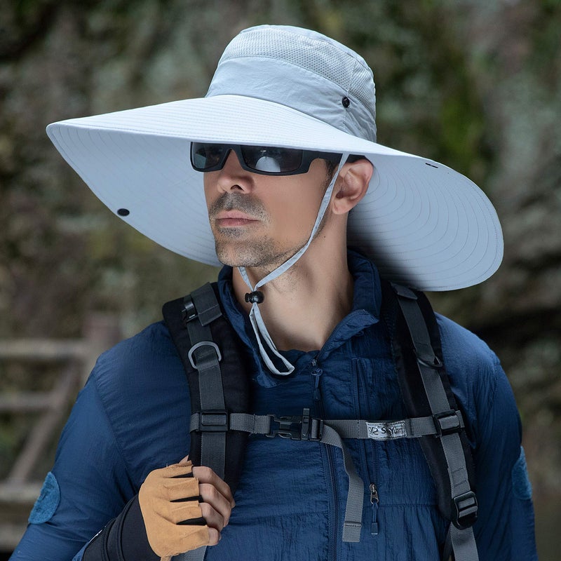 Huamulan 6" Wide Brim Sun Protection Hat Outdoor Unisex Bucket Hats for Hiking Beach Fishing Safari Garden Lawn Yard Work Kayaking B2-Beige - Image 2