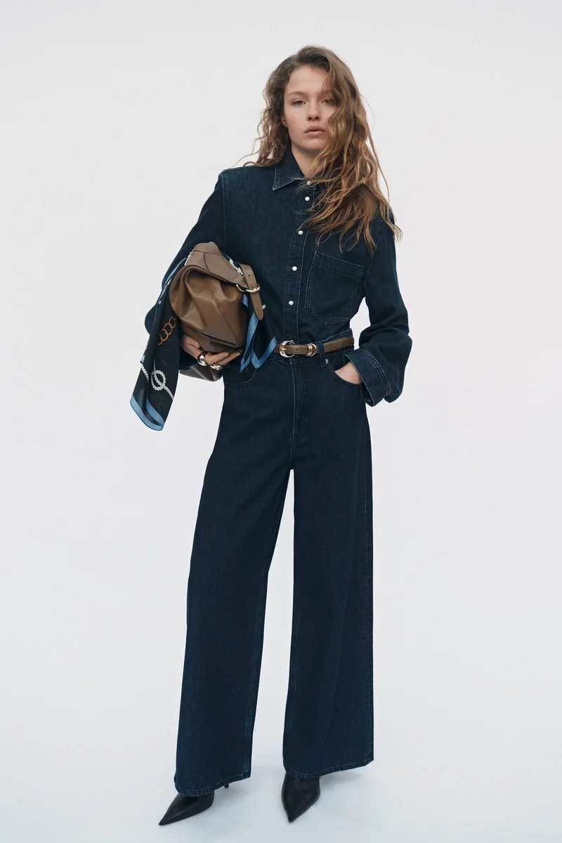 H&M Shoulder-pad denim shirt