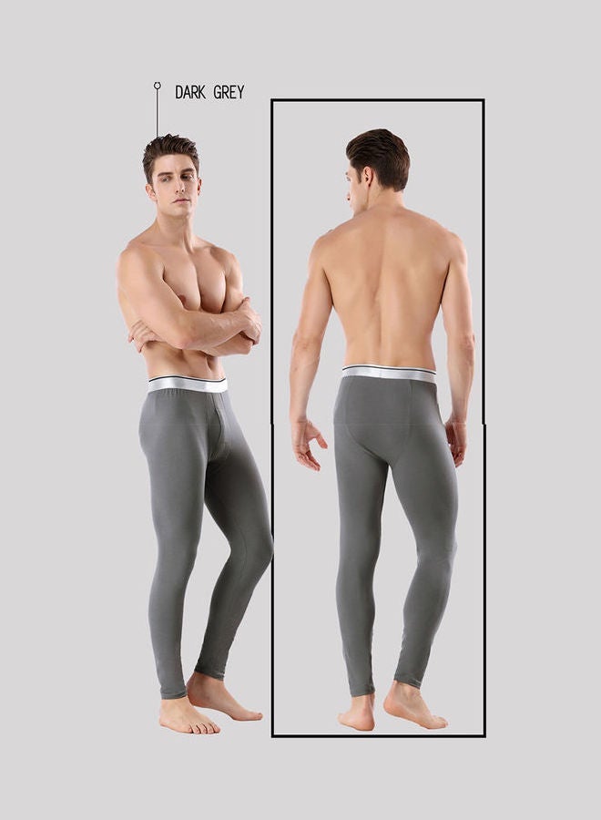 Loquat Solid Cotton Pyjama Trousers Dark Grey - Image 2