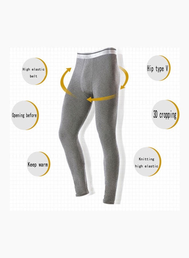 Loquat Solid Cotton Pyjama Trousers Dark Grey - Image 3