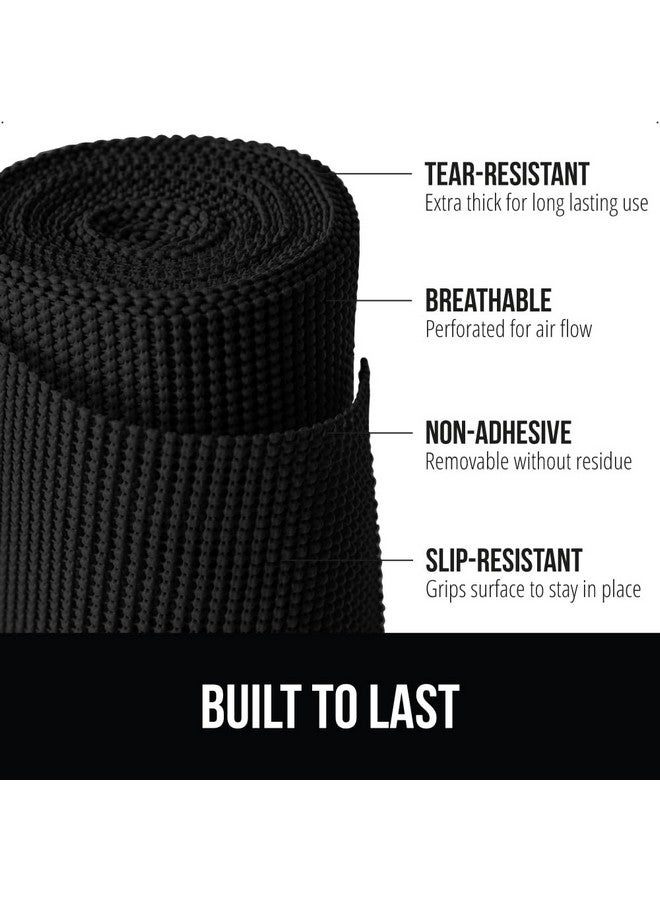 غوريلا جريب بطانة غوريلا جريب باور جريب للأدراج والخزائن، متينة وسميكة، بطانات غير لاصقة لحماية خزائن المطبخ والخزانة، أدراج الحمام، سهلة التركيب، بساط يسمح بمرور الهواء، 12 بوصة × 20 قدمًا، لون أسود - Image 2