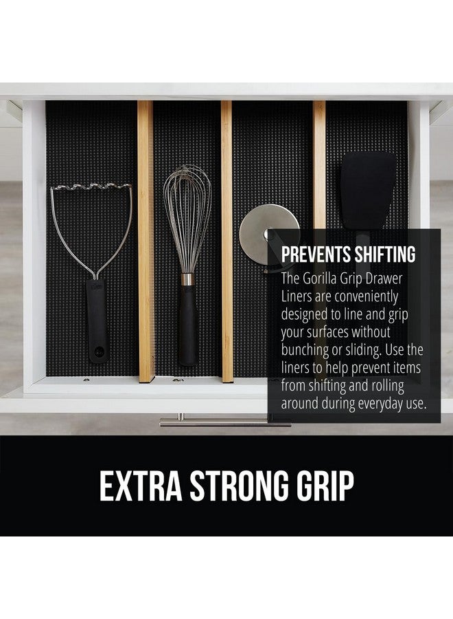 غوريلا جريب بطانة غوريلا جريب باور جريب للأدراج والخزائن، متينة وسميكة، بطانات غير لاصقة لحماية خزائن المطبخ والخزانة، أدراج الحمام، سهلة التركيب، بساط يسمح بمرور الهواء، 12 بوصة × 20 قدمًا، لون أسود - Image 3