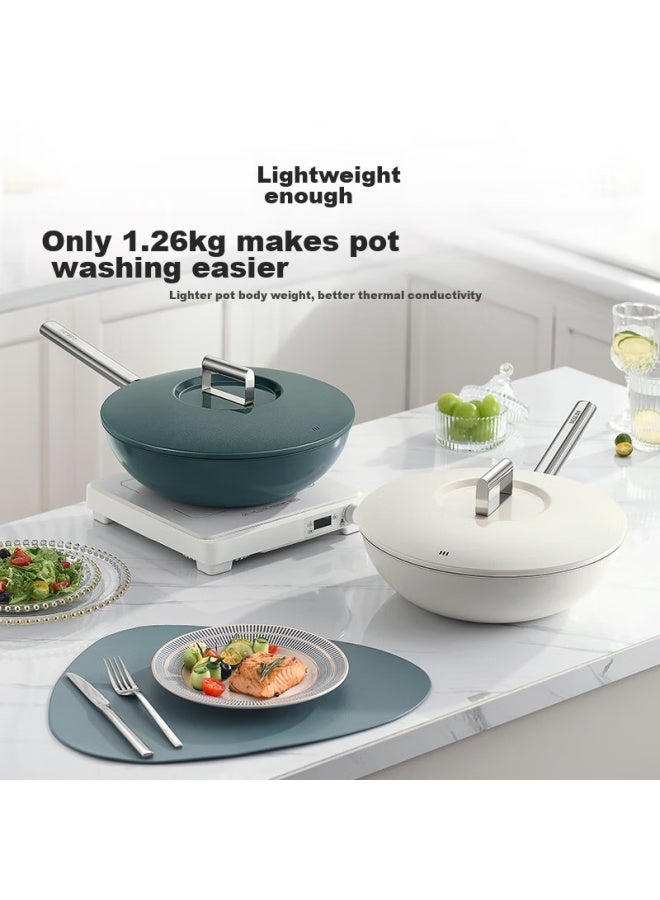 Deslon Titanium Non-stick Frying Pan, Coating-free Household less Flat Bottom Gas Stove Induction Cooker Non-stick Stir-fry Pan - Image 5