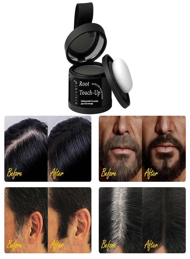 DESICREW Desi Crew Root Touch Up & Hairline Powder for Grey Root Coverage & Thin Hair - Water Resistant - Hair Loss Concealer for Women, Bald Spots & Hair (Black, 5g) - Image 3