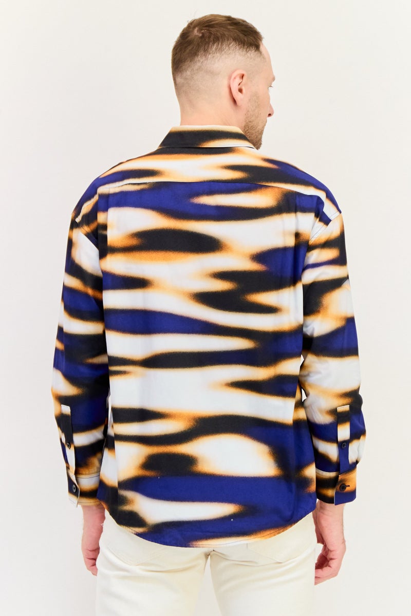 Selected x Etudes Men Oversize Fit Tie Dye Long Sleeves Casual Shirt, Multicolor - Image 2